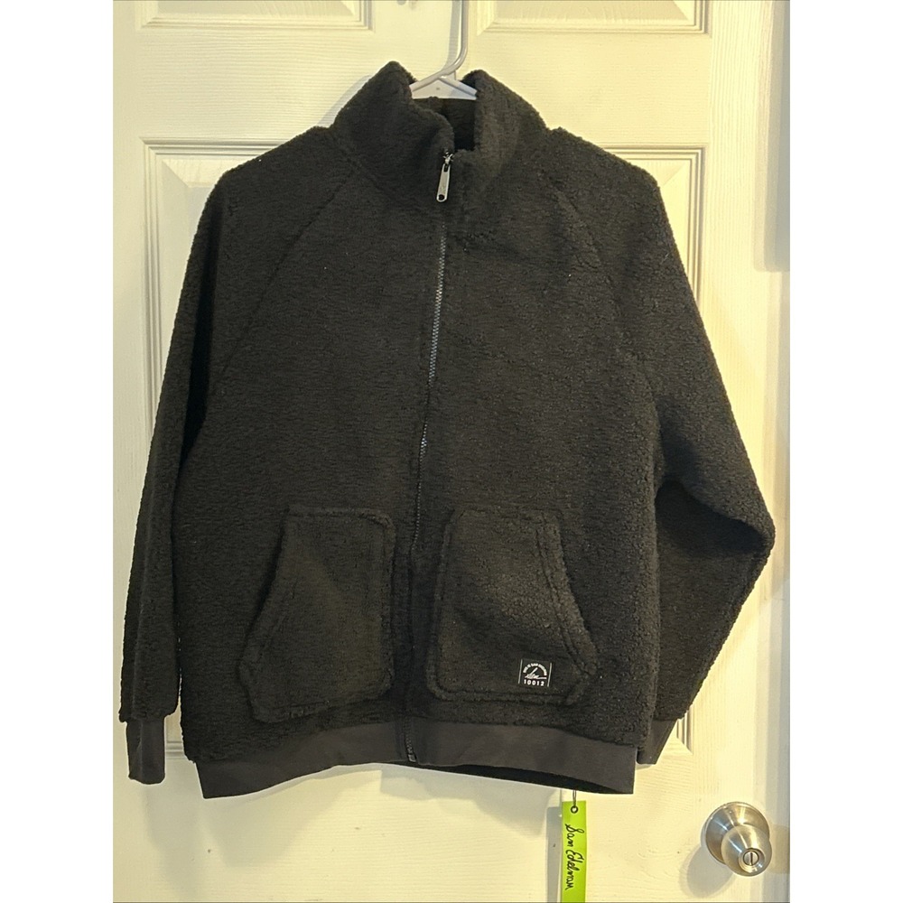 NWT Sam Edelman Full Zip Black Popcorn Fleece Jacket‎ Size M